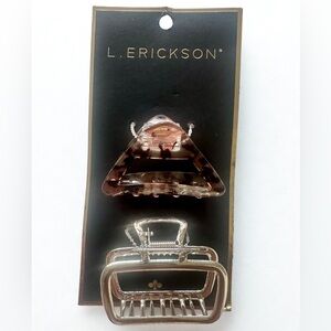 L. ERICKSON Hair Claw Clip Set – Tortoise Triangle & Silver Rectangle